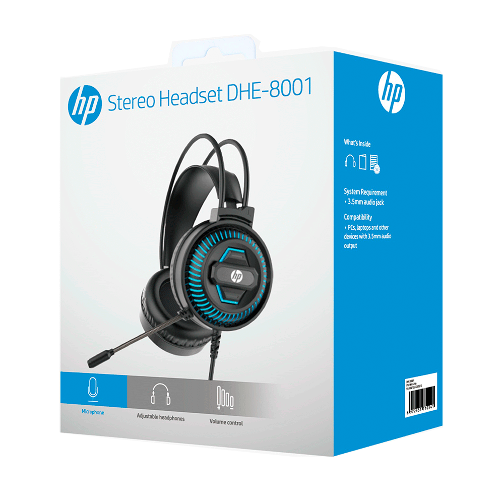 Headset Gamer HP, Conexão P2 - DHE-8001 Preto