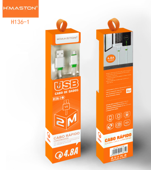 CABO USB 2M - H136-1 TIPO V8