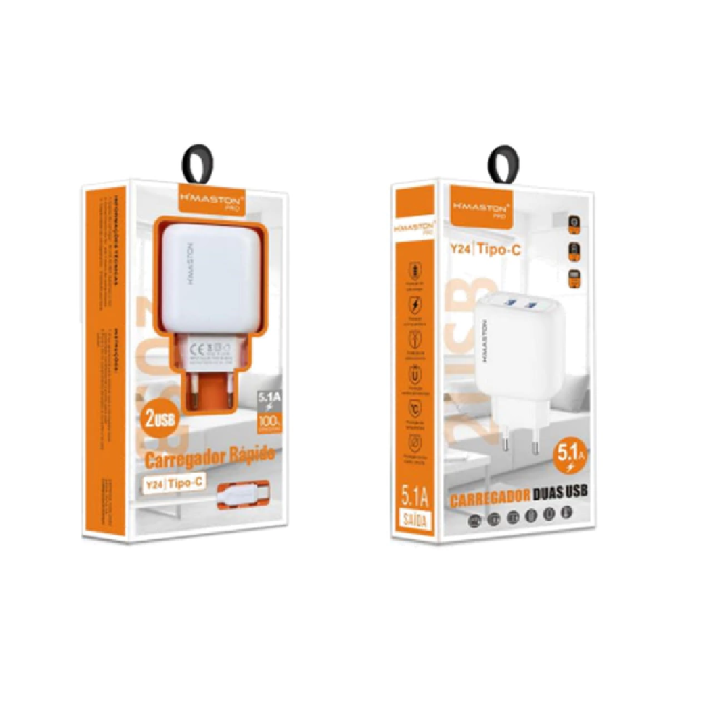 FONTE PARA CELULAR TIPO-V8 C/ CABO 3,1A Y37-1