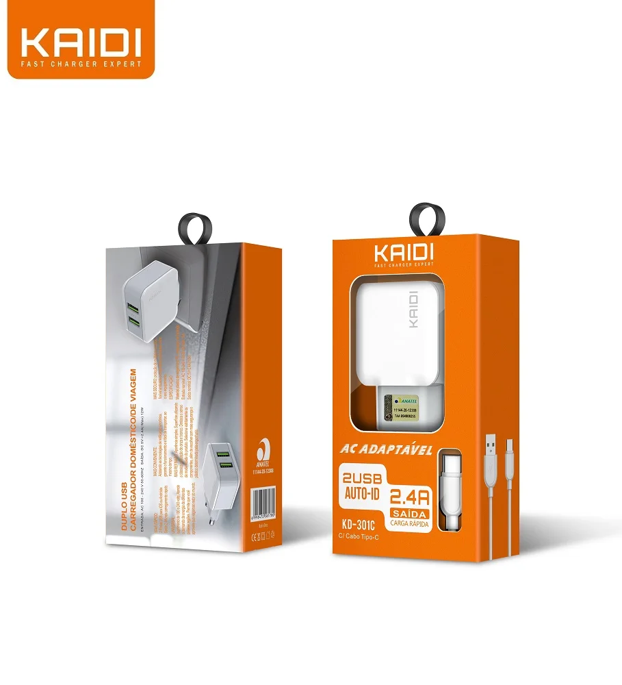 FONTE PARA CELULAR TIPO-IPHONE C/ CABO 2,4A KD-301A